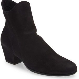 $550 Arche Malahi Bootie NUBUCK WALKABLE HEEL ZIP BLACK 40 (D23)
